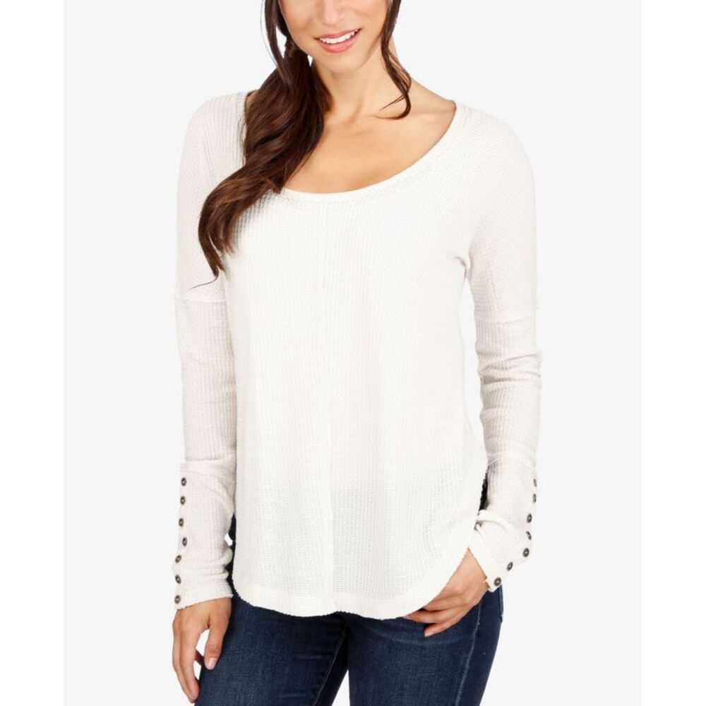 Lucky Brand Ribbed Button Detail Thermal Top